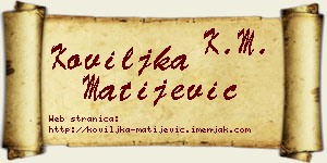 Koviljka Matijević vizit kartica